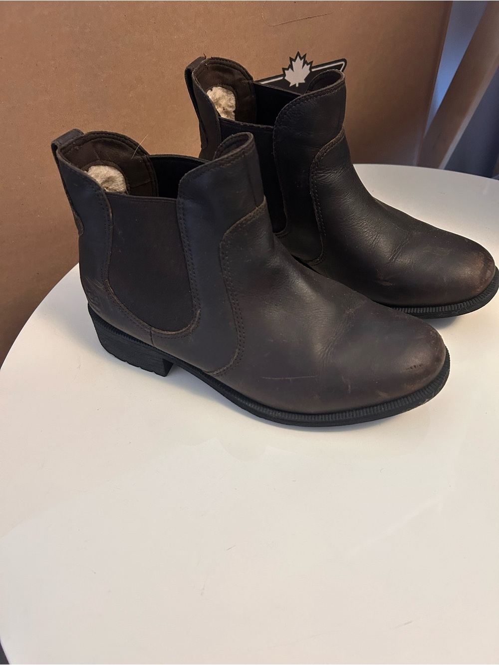 UGG Women's Chelsea Ankle Booties in Dark Brown Leather